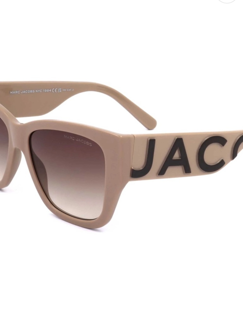 Fabulous Marc Jacobs Taupe Nude Brown Square-Edge Sunglasses - Picture 11 of 13